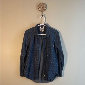 Vans Woman’s Small Navy Patterned Button Up Shirt